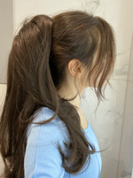 Шиньон двусторонний темный каштан, горький шоколад/ Накладной хвост на крабе/ Искусственные волосы #8, Anastasia K.