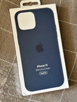 Чехол силиконовый МagSafe для iPhone 15 Storm Blue с анимацией NFC, Silicone case magsafe для Айфон 15 грозовой синий #27, Алексей П.