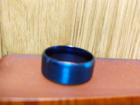 Кольцо широкое, унисекс, цвет синий, ширина 8 мм, размер 17,5 #85, Елена Ф.