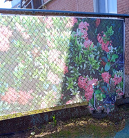 Фотофасад для забора 300х158, декоративная заборная сетка с рисунком для беседки Цветы #34, Людмила К.