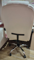 Кресло руководителя офисное с подножкой для ног и массажем, офисный стул, кресло компьютерное игровое, износостойкая экокожа, белый #139, Виктория К.