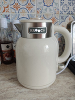 Электрический чайник Krooch Hotlake, 1600 Вт, 1.5 л, нержавеющая сталь, бежевый #3, Талгат М.