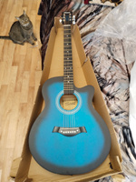 Акустическая гитара матовая, синяя. Размер 40 дюймов Jordani B4020 BLS #5, Александр С.