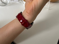 Ремешок для часов кожаный браслет 18 мм красный RNV #44, Ирина К.