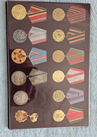 Планшет для хранения медалей диаметром 32мм, футляр для наград, органайзер под знаки отличия, рамка на 12 ячеек #1, Максим К.