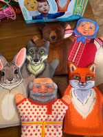 Кукольный домашний театр "Колобок" с куклами-рукавичками бибабо из флиса, сюжетно-ролевой набор из 7 мягких игрушек-перчаток + сценарий в стихах #4, Ермакова Д.