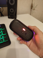 Мышь беспроводная бесшумная с подсветкой RGB c адаптером USB/ Мышка компьютерная оптическая для ноутбука в офис, компьютера, ПК для дома / Черная / Bluetooth #2, Татьяна И.