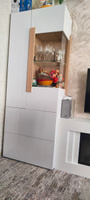Шкаф-витрина с выдвижными ящиками, Принцесса Мелания, Белый Матовый / Дуб Вотан, 1995х766х395 мм #1, Светлана М.