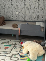 Кровать детская подростковая односпальная 180х80 Серо-синий с двумя ящиками и бортиком в комплекте #4, Лидия Г.