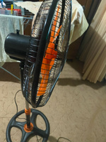 Мощный напольный вентилятор 3 скорости 5 лопастей крепкий оранжевый черный #8, Николай Н.