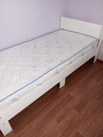 Кровать подростковая 200 х 90 см, гостиничная, ЛДСП, белая деревянная #1, Надежда Н.