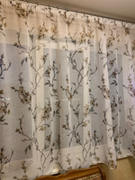 Curtain & Textile Тюль высота 160 см, ширина 400 см, крепление - Лента, Белый,светло-коричневый #63, Татьяна С.