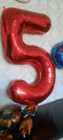 Шар фольгированный цифра "6" красный 102 сантиметра; украшение на день рождения #26, Галия Я.