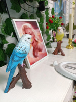 Садовая фигура Попугай на ветке (голубой), декор для сада #8, Александр Е.