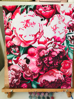 Картина по номерам Школа талантов, цветы "Пионы" на холсте 40х50 см с подрамником, подарок #7, Галия З.