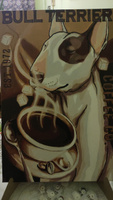 Картина по номерам 'Бультерьер и кофе Плакат 40х60' #78, Татьяна В.