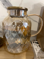 Графин для воды с крышкой и фильтром 1,8 л стеклянный, кувшин для сока, холодных и горячих напитков, лимонадница #157, Елена К.