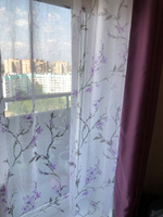 Curtain & Textile Тюль высота 210 см, ширина 300 см, крепление - Лента, Фиолетовый,Белый, #73, Елена И.