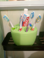Подставка для зубных щеток салатовая для ванной комнаты #23, денис н.