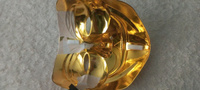 Карнавальная маска анонимуса "Гай Фокс" вендетта, цвет золотой #8, Роман Ц.