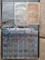 Альбом для коллекционирования 297 монет и 6 бон (купюр) Optima 230х270 мм, коричневый, ПВХ, Staff #7, Иван К.