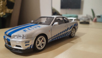 Коллекционная машинка Ниссан Скайлайн R34, nissan skyline R34 (серебристый) 1/24 #4, Евгения П.