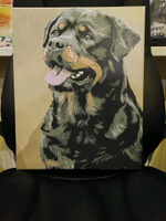 Картина по номерам "Ротвейлер", Холст на подрамнике, 40х50 см, Набор для творчества, Рисование, 40х50 см, Живопись "ТТ", с собакой #94, Виолета С.
