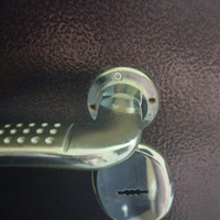 Дверная ручка для входных металлических дверей на круглой розетке , комплект универсальных ручек матовый никель / хром , соединительный квадрат 150 мм #4, Алла А.