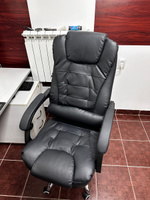 Кресло компьютерное с подножкой и массажем, офисный стул, кресло компьютерное, черный, экокожа #5, Антон С.