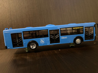 Инерционный автобус Play Smart 1:43 ЛиАЗ-5292 28 см. 9690-D Маршрут Синий #5, Альберт Николаевич
