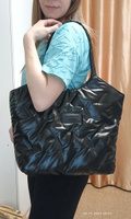 Сумка шоппер женская WINTER черная/на плечо/большая сумка тоут дутая/шоппер сумка женская #5, Динара Р.
