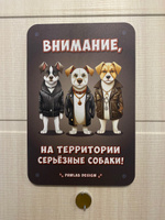 Информационная табличка "Внимание, на территории серьёзные собаки!" (Осторожно, злая собака) / размер 30х20см, материал ПВХ 5мм #16, Виктория А.