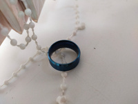 Кольцо широкое, унисекс, цвет синий, ширина 8 мм, размер 17,5 #87, Елена Ф.