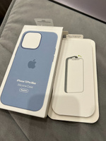 Чехол на iPhone 13 Pro Max Silicone Case с MagSafe и анимацией голубой #19, Т