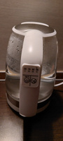 Чайник электрический MARTA MT-1087 стеклянный с подсветкой и регулировкой температурных режимов, белый жемчуг #8, Клара А.