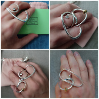 Кольцо женское, сложное на 2 пальца, минимализм от NIstyle серебро #5, Марина М.