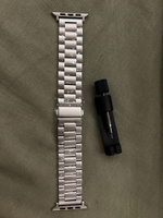 Металлический блочный стальной ремешок для смарт часов Apple Watch Series 1-9 , SE и Ultra , 42mm 44mm 45mm 49mm , Звездное серебро #17, Ксения А.