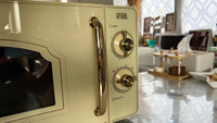 GFGRIL Микроволновая печь соло GF-MWO202-beige, 20 л, 700 Вт, дизайн Rustic, цвет бежевый #2, Наталья А.