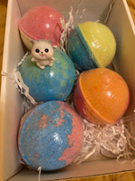 Бомбочки для ванны с игрушками, детский подарочный набор бурлящих шаров с морской солью и эффектом пены для ванны с сюрпризом внутри. Бомбочки с кошками #40, Юлия Ф.
