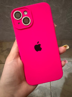 Силиконовый чехол на Айфон 14 с защитой камеры с логотипом / Silicone Case iPhone 14 camera protect #27, Елена С.