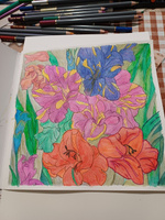 Раскраска для детей и взрослых : "Сюжеты для акварели"-Чудесные цветы. Рисуем акварелью #52, Зоя З.