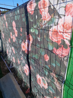 Фотофасад для забора 300х158 фотосетка для беседки, террас , фасадов Розы - декоративная заборная сетка с рисунком #105, Светлана К.