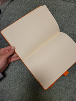 Блокнот для записей А5 на резинке Bruno Visconti CITY оранжевый в линейку / кожаный ежедневник недатированный / записная книжка #5, Дарья Г.