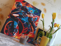 Картина по номерам Мотоциклист, мотоцикл, байкер 40х50 #8, Татьяна П.