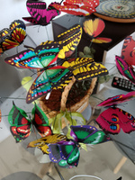 Набор двухслойных бабочек для клумб, цветов в горшках, декор для дома 15 штук. Размах крыльев 12 см. #1, Марина Е.