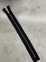 Молния YKK металлическая, цвет анти-никель, тип 3, неразъемная, длина 22 см, цвет тесьмы черный, 580 #80, Екатерина Б.