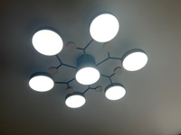 Потолочный светильник люстра, 6+1 серый, потолочный светильник, мощность 84 Вт, количество ламп 6+1, подходит для гостиной, спальни, столовой и т.д., LED #6, Евгений Г.