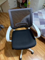 Кресло компьютерное Easy Chair 396W, офисный стул на колесиках, сетка/ткань, черный #37, Андрей К.