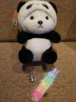 Панда с капюшоном черно-белый 35 см. мягкая игрушка для детей, медведь, обнимашка, домашний питомец #58, Никита Е.