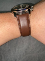 Ремешок для часов NAGATA кожаный 22 мм, коричневый #87, Роза Р.